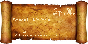 Szadai Mária névjegykártya