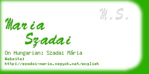 maria szadai business card